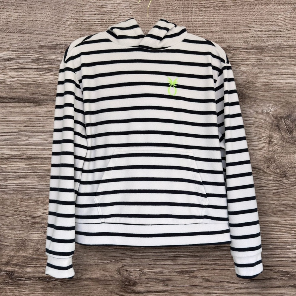 824 Dudley Stephens Hendrie Hoodie Navy Blue White Stripe Terry Fleece XS